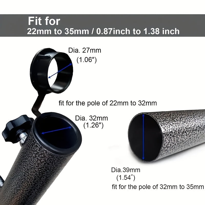 Soporte para paraguas de metal resistente con anclaje en espiral para suelo para uso exterior negro