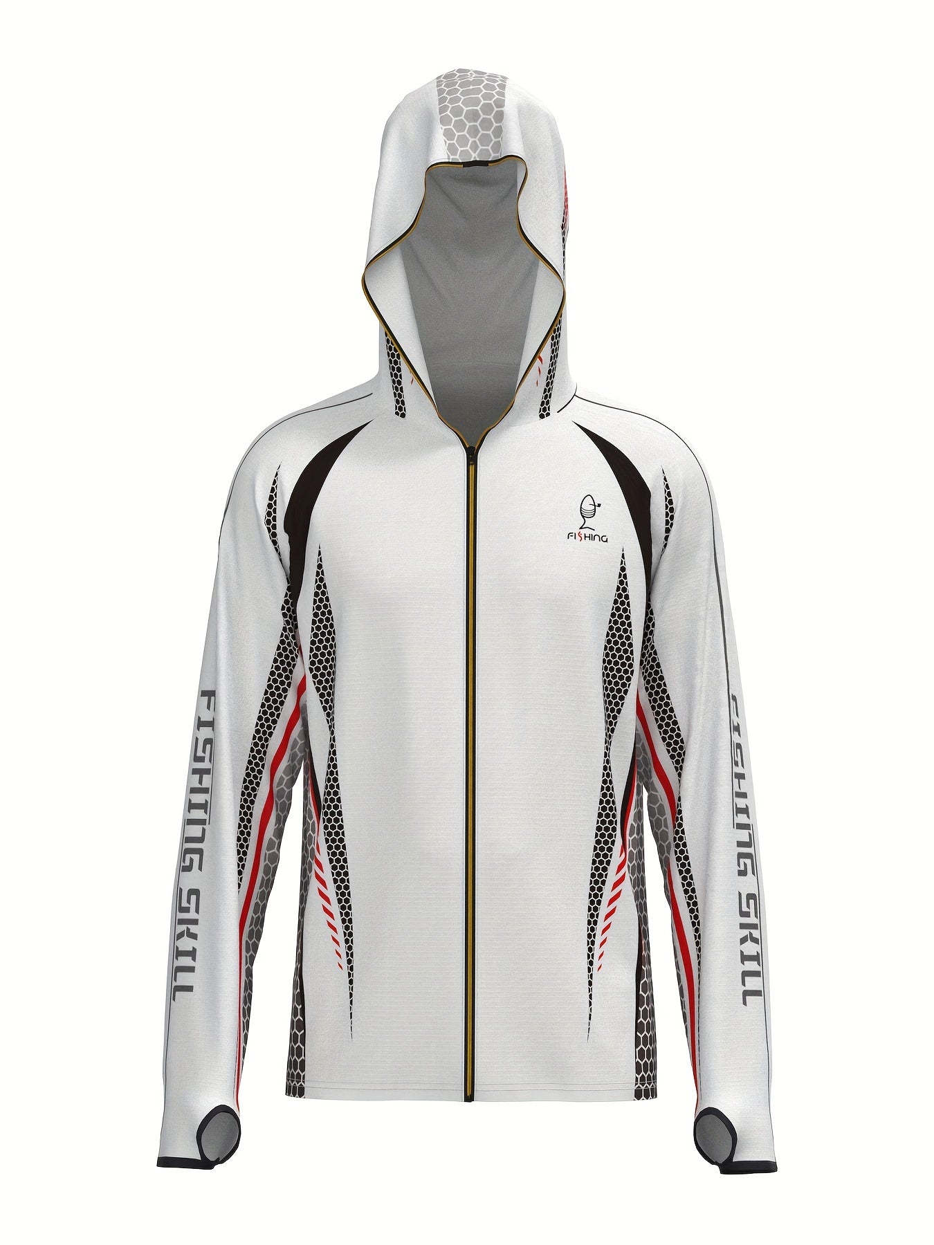 Men's Fishing Shirt Quick-Drying Breathable Print Plus Size Hooded Sun Protection