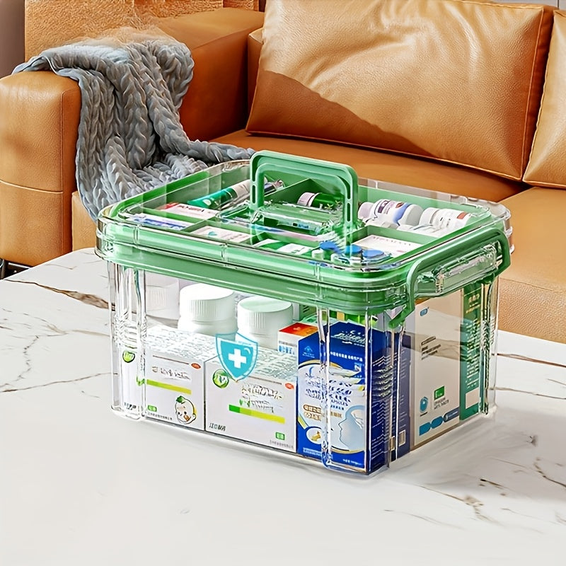 Double Layer Waterproof Transparent Storage Box for Outdoor Travel Large Capacity