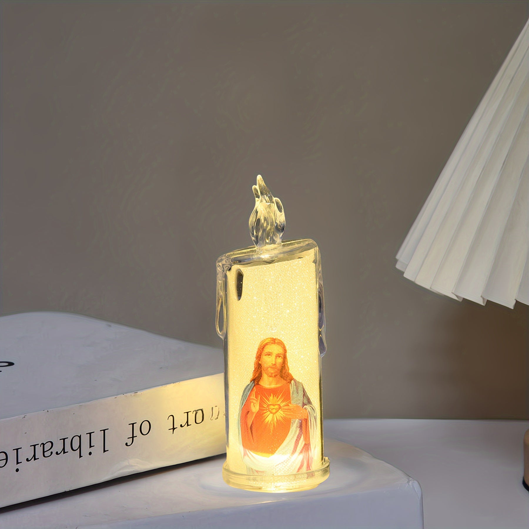 LED Candle for Prayer and Easter Decorations, Believer Gifts, Church Decor