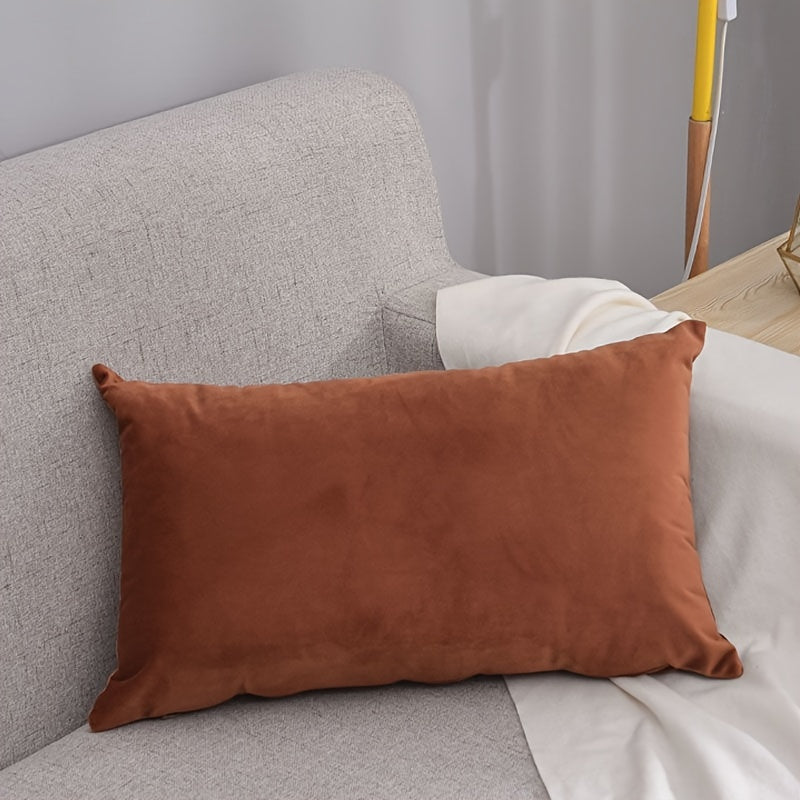 Velvet Pillow Cover Solid Color Cushion Cover for Sofa Bed Living Room 18x18 Inches