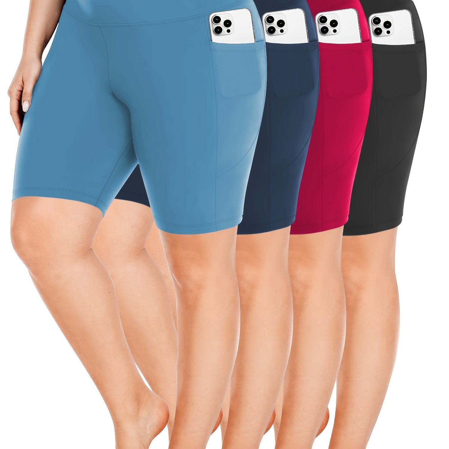 Women's High Waist Crescent Pocket 5-Point Pants Spring Summer Set