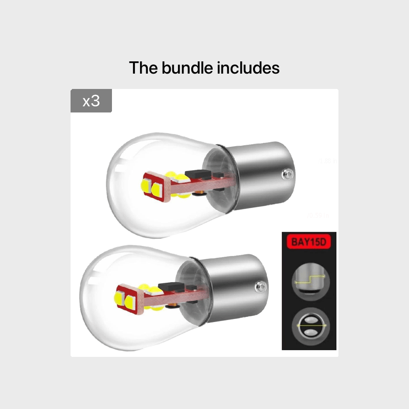 2 Pieces Car LED Light Bulbs 1156 1157 White Turn Signal Brake Reverse