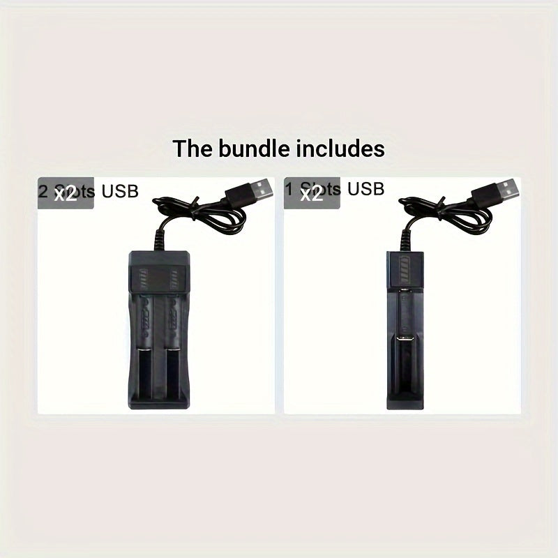 USB Dual 18650 Battery Charger for Rechargeable Lithium Batteries 4.2V Portable