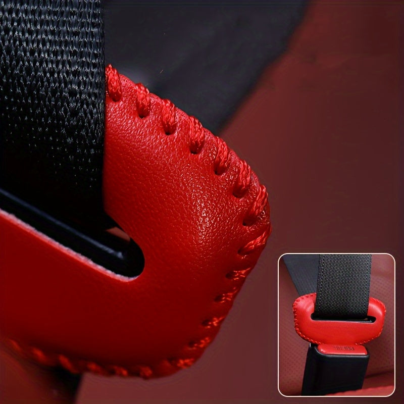 2pcs Car Seat Belt Cover Soft Padded Shoulder Harness Protectors Scratch-Resistant Stylish Red Black Brown