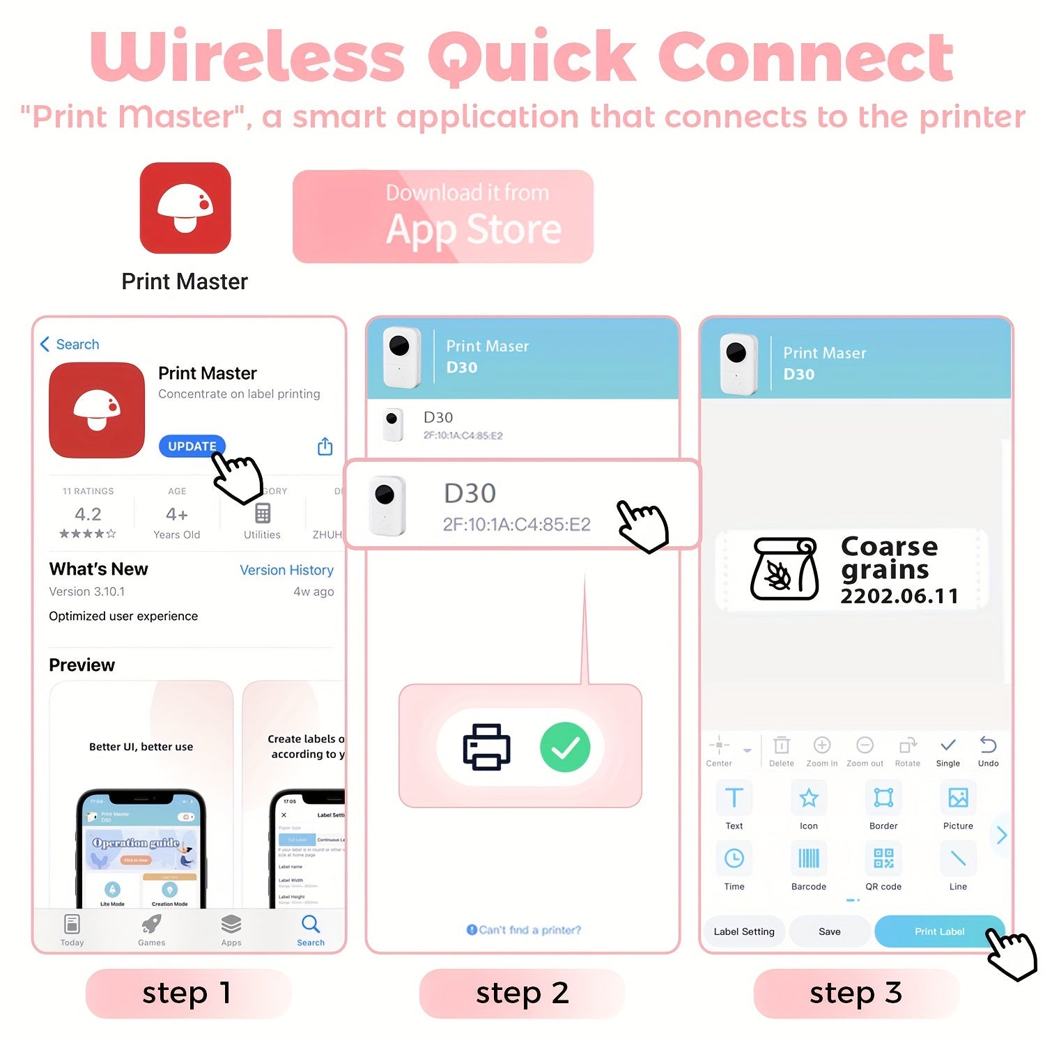 Mini Portable Thermal Label Maker for Jars, Kitchen, Clothes, Jewelry with Smartphone Compatibility