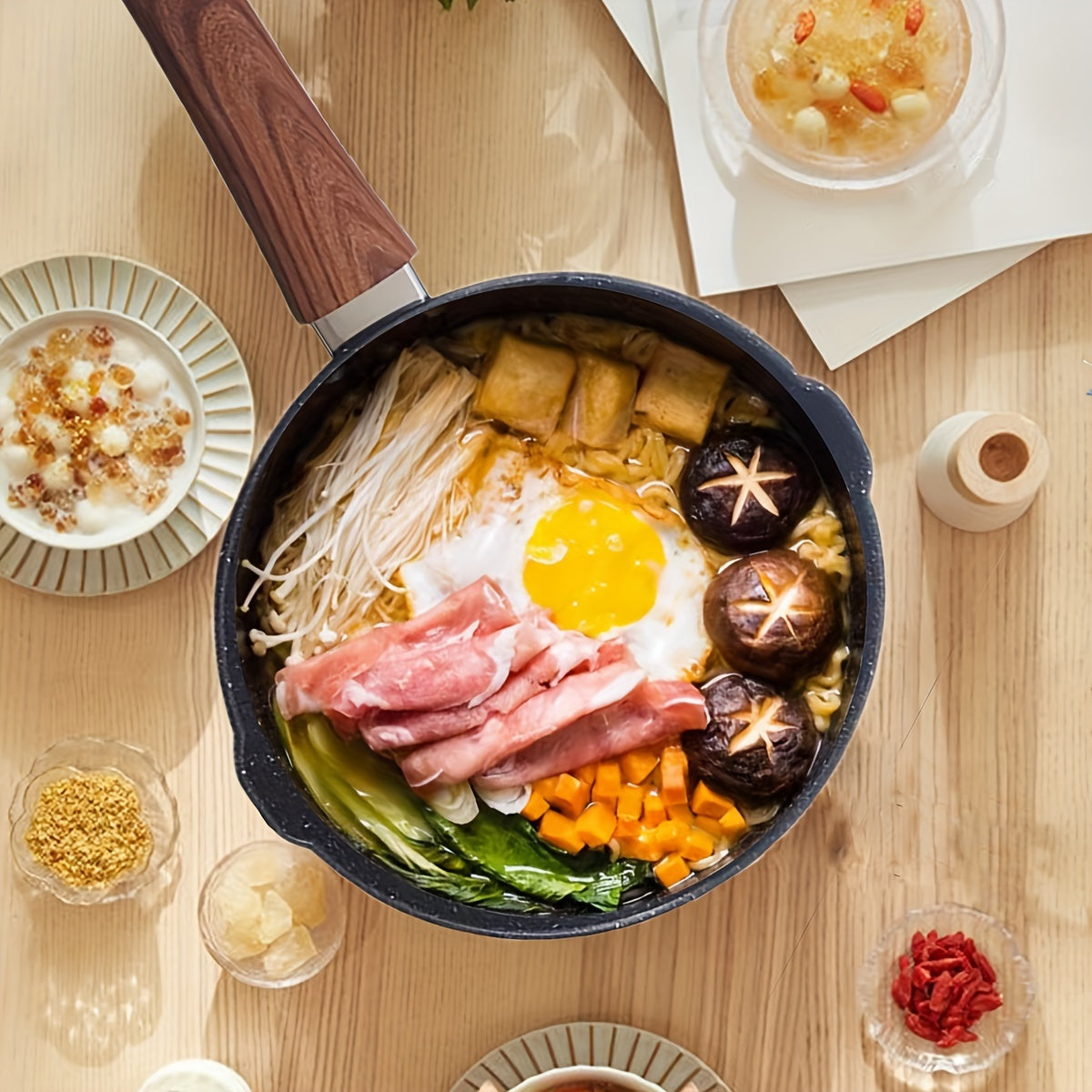 Cast Iron Cookware Black Mica Coated Multipurpose Pot 19.56cm