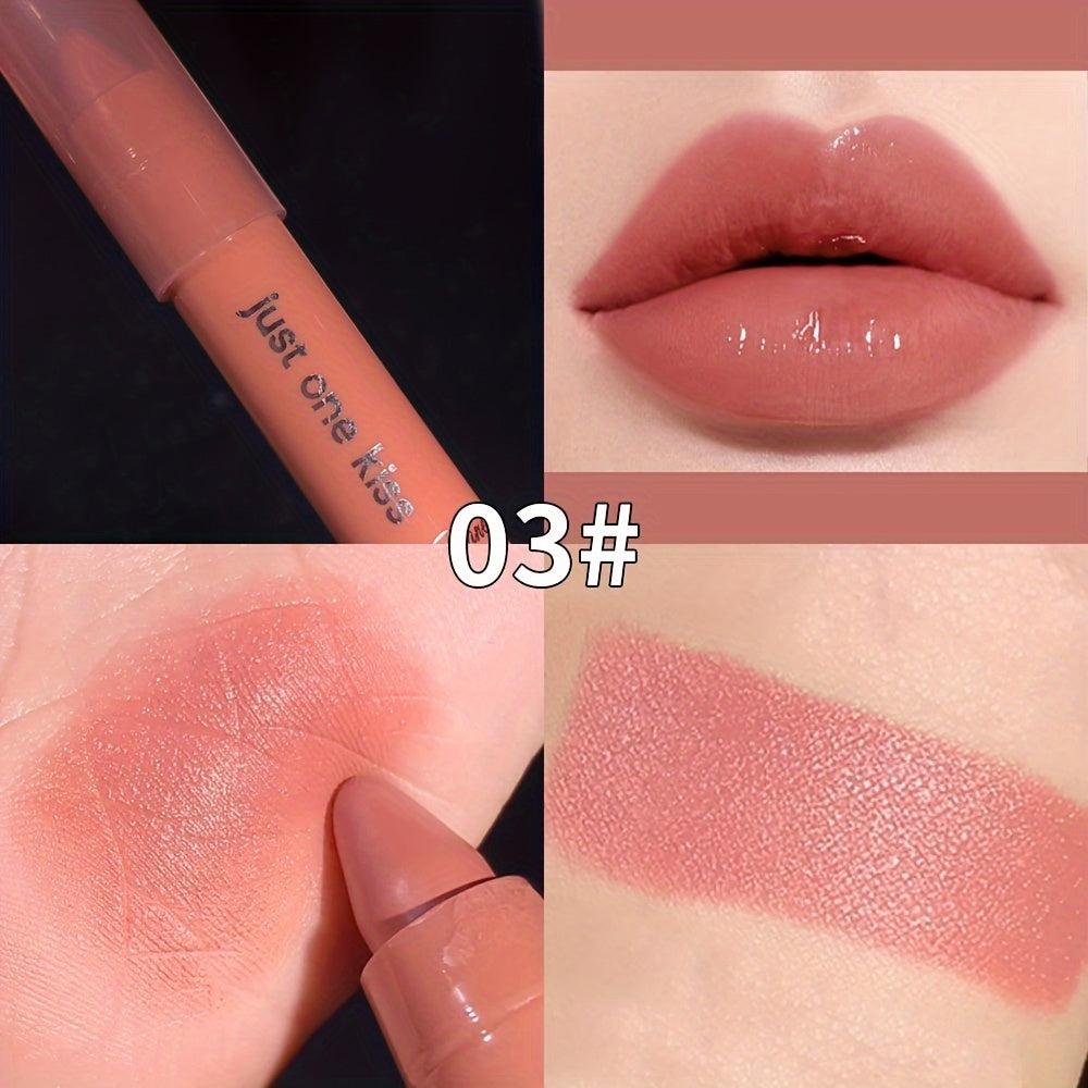 Women's Moisturizing Lipstick With Nude Pink Red Brown Colors and Lip Gloss