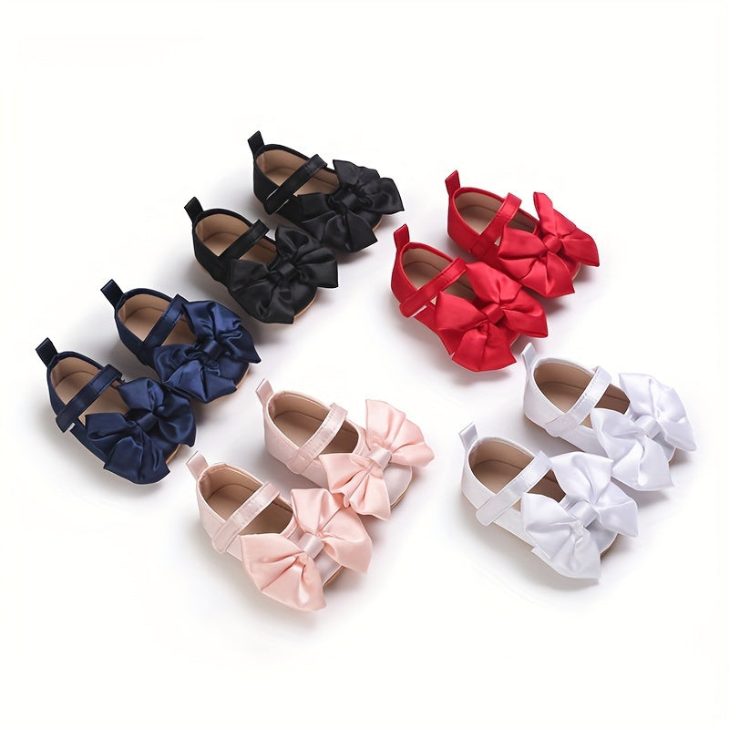 Baby Girls Shoes Mary Jane Bowknot Solid Color Spring Autumn Non-slip Lightweight