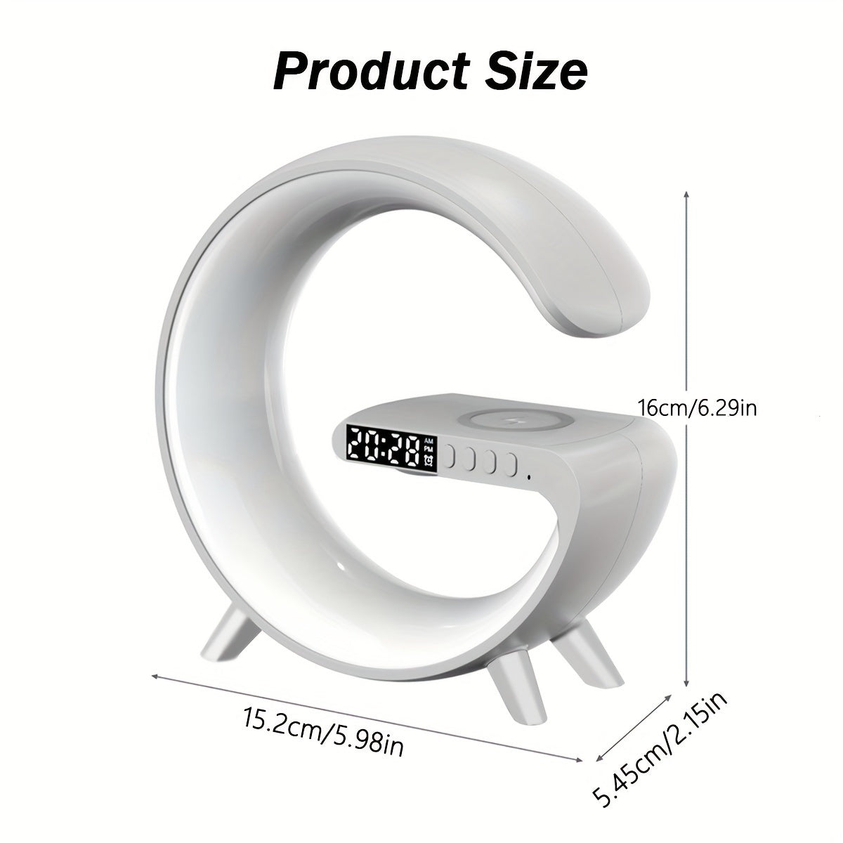 Smart LED Table Lamp with Wireless Phone Charger RGB Night Light Alarm Clock Bedside Lamp