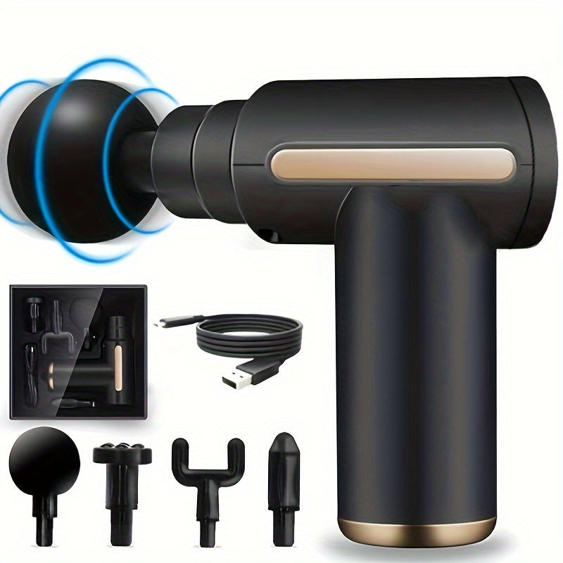 Pistola de masaje portátil, masajeador de percusión para tejidos profundos, con batería de litio recargable, para todo el cuerpo