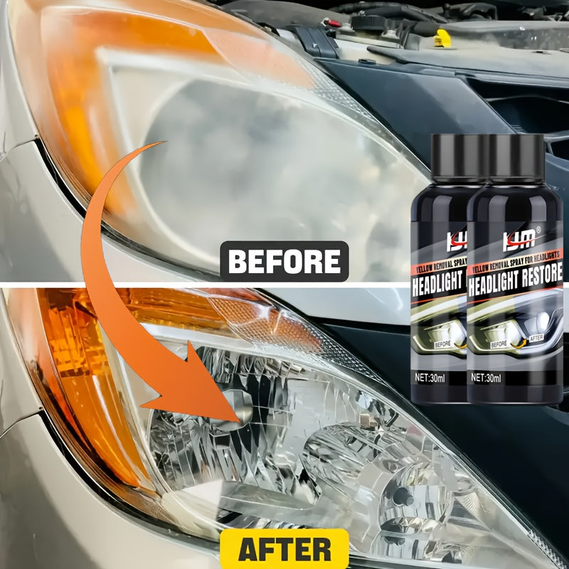Kit de reparación de faros de coche - Crema pulidora para lentes opacos, amarillentos y oxidados