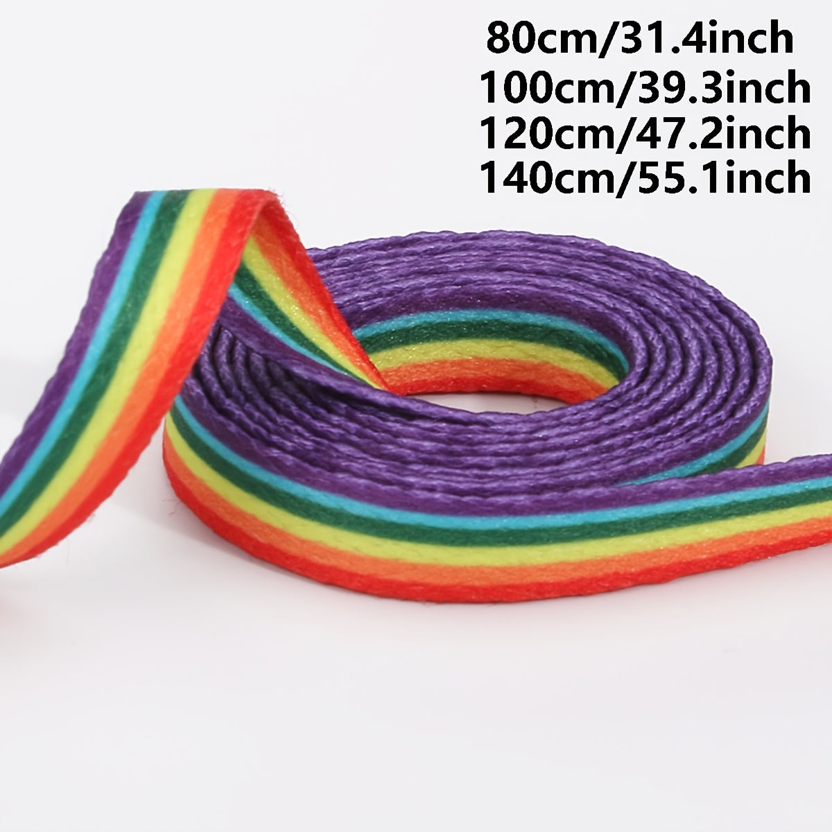 Rainbow Striped Polyester Shoelaces for Boots Sneakers Canvas Multicolor Replacement