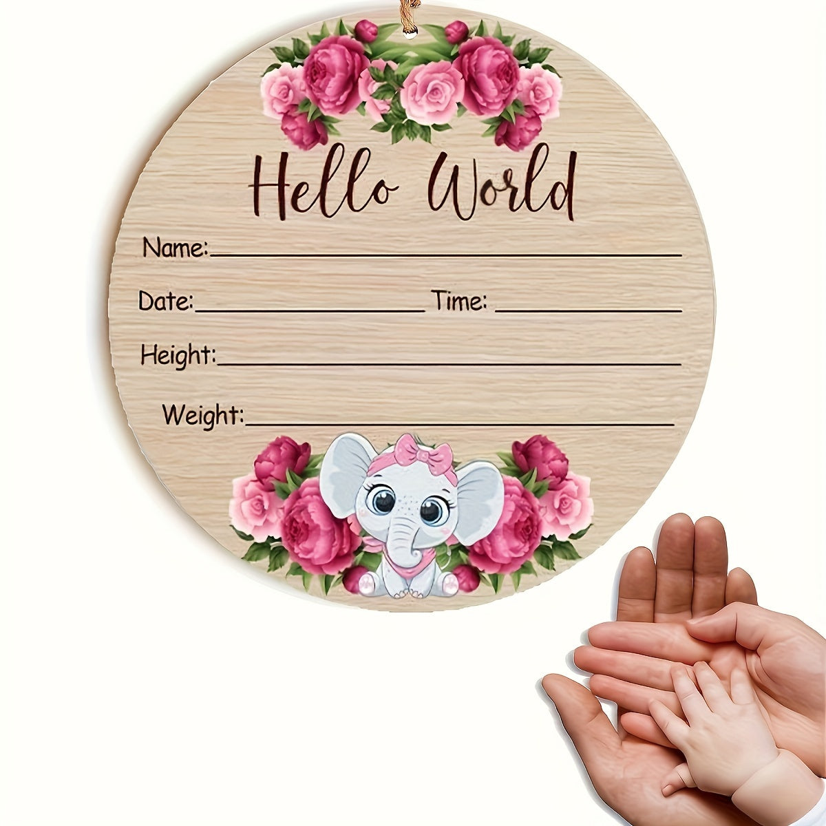 Personalized Wooden Announcement Sign for Kids Hospital Visits Baby Name Reveal Wall Decor