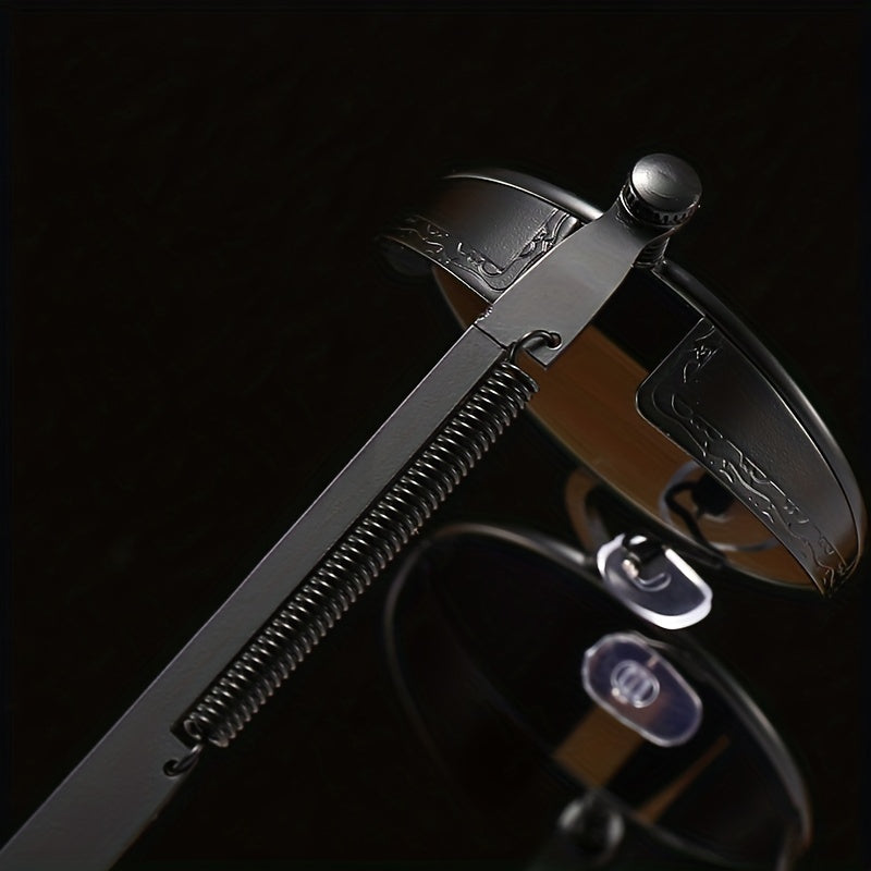 Uniseks Retro Steampunk Rangi Blokli Quyoshdan Himoyalovchi Ko‘zoynaklar Haydash va Moda uchun