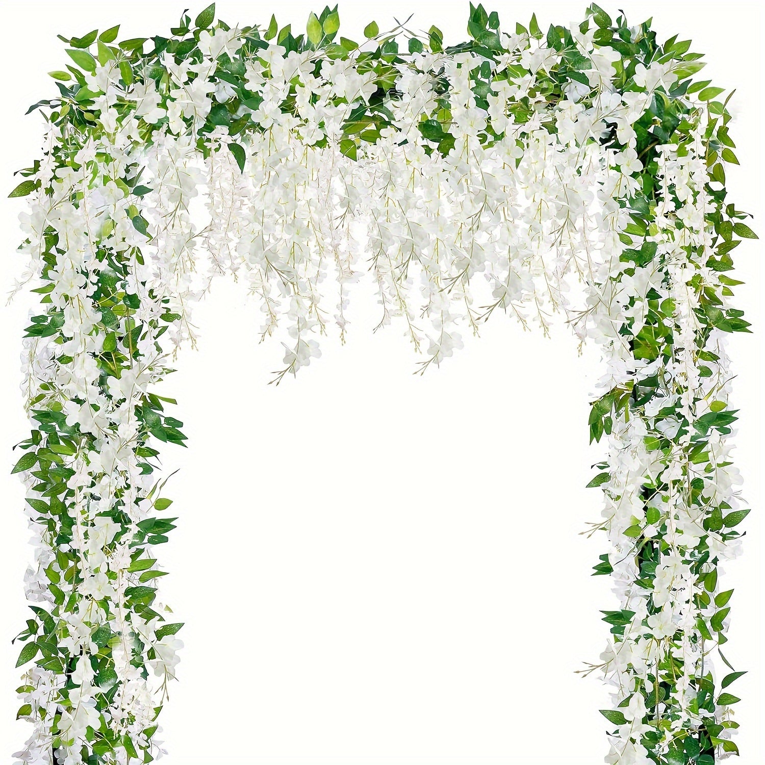 Guirnalda de glicinia artificial de 4 piezas, 173cm, enredaderas de flores falsas para hogar, jardín, arco de boda