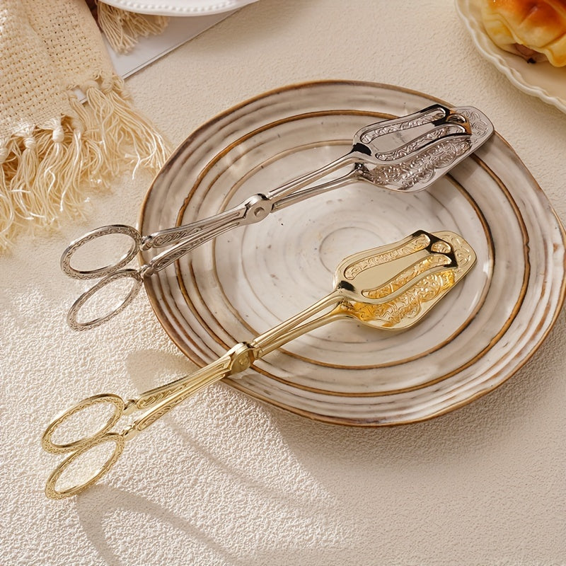 Vintage Middle Eastern Style Salad Serving Utensils Carved for Delicate Ingredients