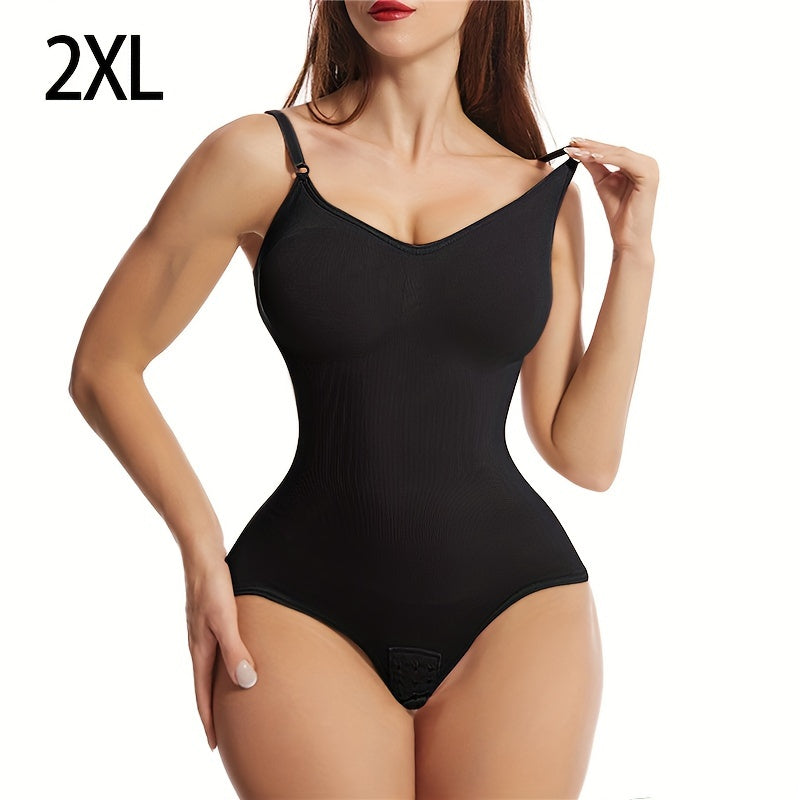 1 dona Ayollar uchun Yuqori Elastiklik Shapewear Bodysuit, Orqa qismi ochiq, Qorin nazorati, Elastik son ko'tarish, To'liq ko'krak siqilishi, Poliamid va Spandex mato, Moslashuvchan kamarlar, Katta o'lcham, Yengsiz