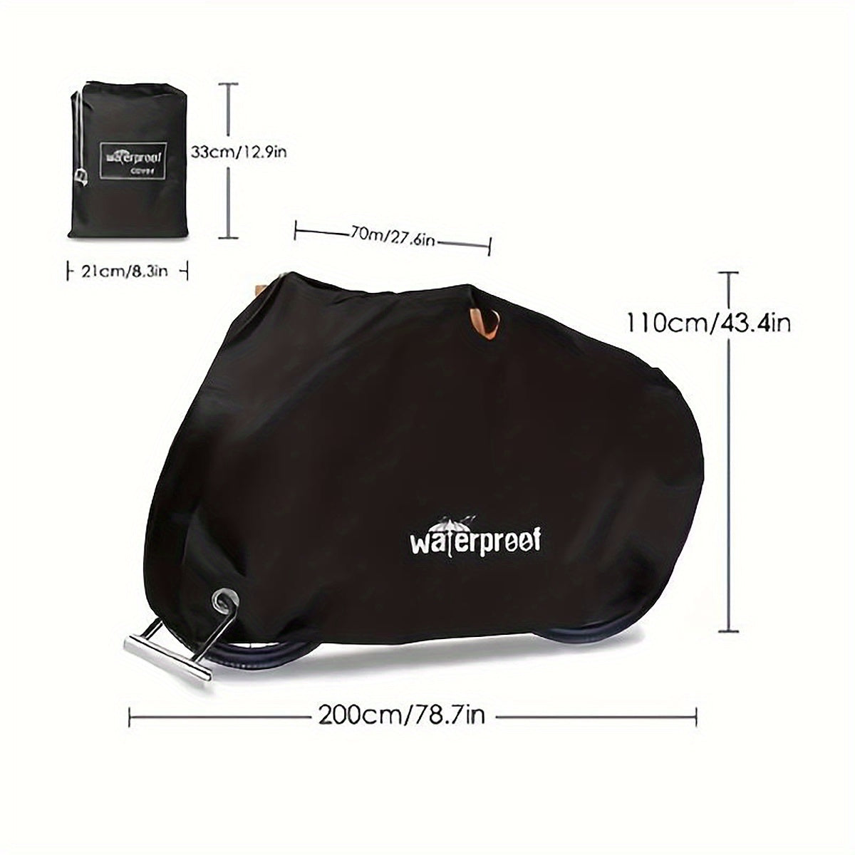 Motorcycle Cover Heavy Duty Waterproof UV Tear Resistant With Lock Holes