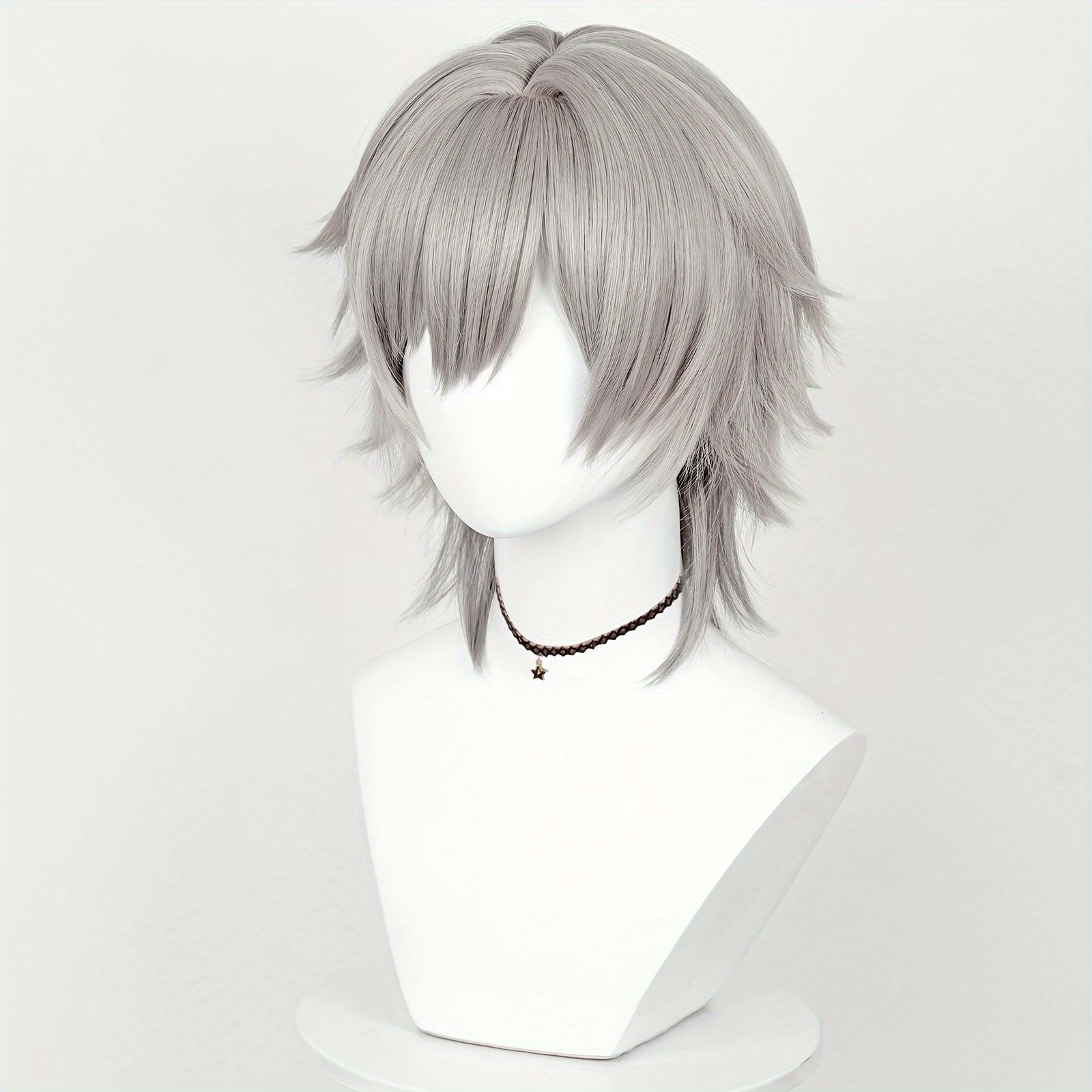 Gray Cosplay Wig with Bangs for Parties and Special Occasions