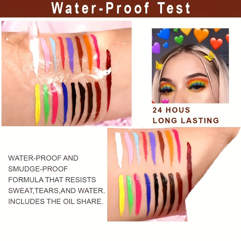 Женский водостойкий жидкий карандаш для глаз, 17 цветов, быстро сохнет, насыщенный цвет