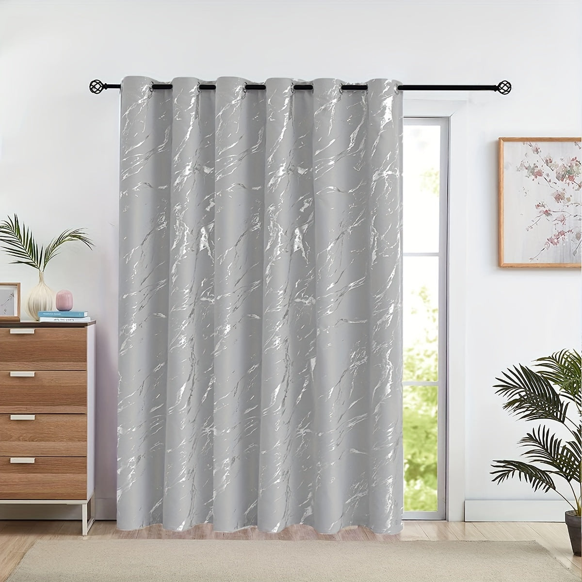 Grey Marble Pattern Curtain for Bedroom Living Room Office Kitchen Modern Classic European Style