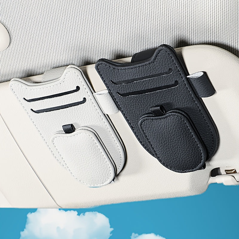 Ayollar uchun charm quyosh nuri himoyachisi va kliplar bilan mushuk quloqli dizayni bilan tashkil etuvchi