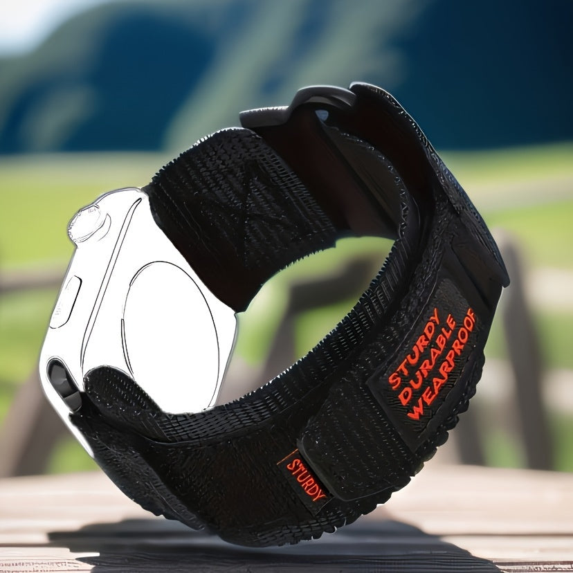 Men's Tactical Nylon Watch Strap Compatible with iPhone Watch Series 1-9 Ultra 2 38mm 42mm 44mm 45mm 49mm