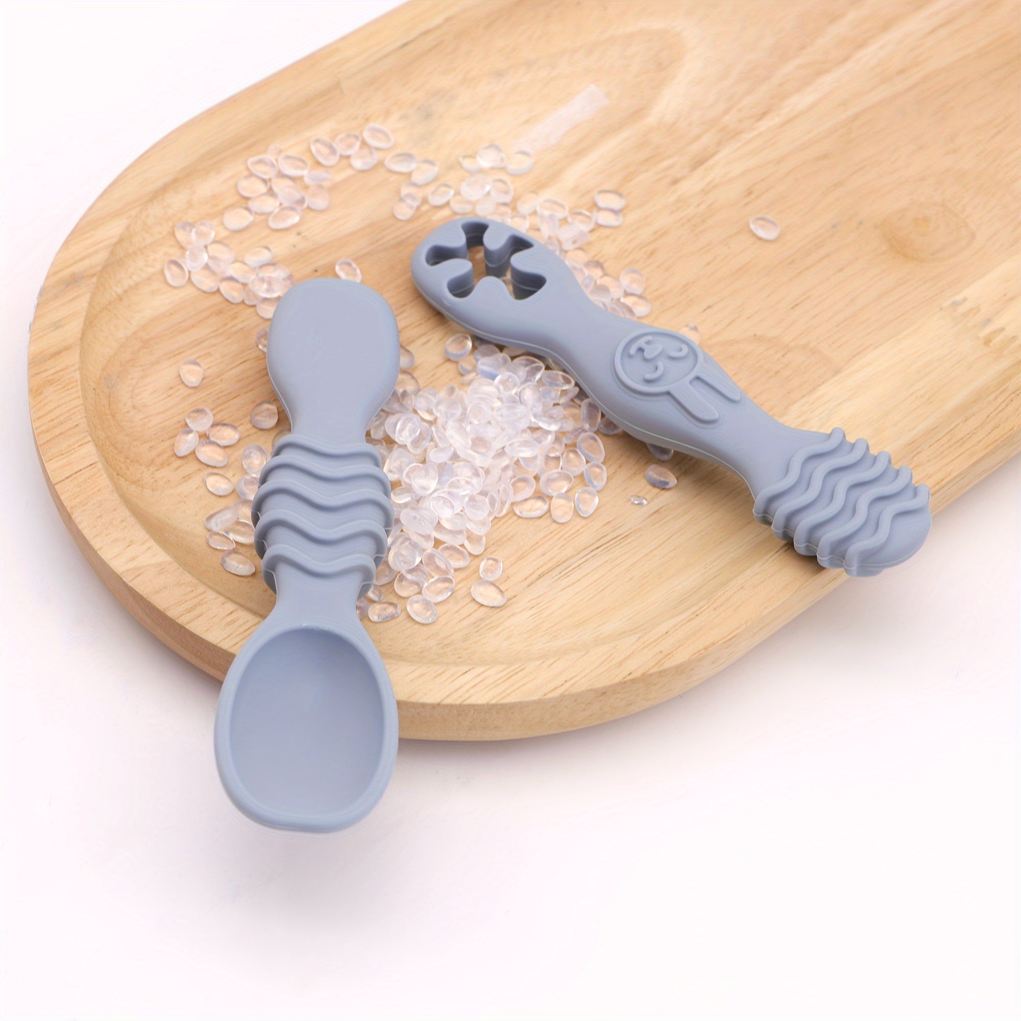 Children's Silicone Feeding Set 2-Piece Soft Spoon and Fork for Kids