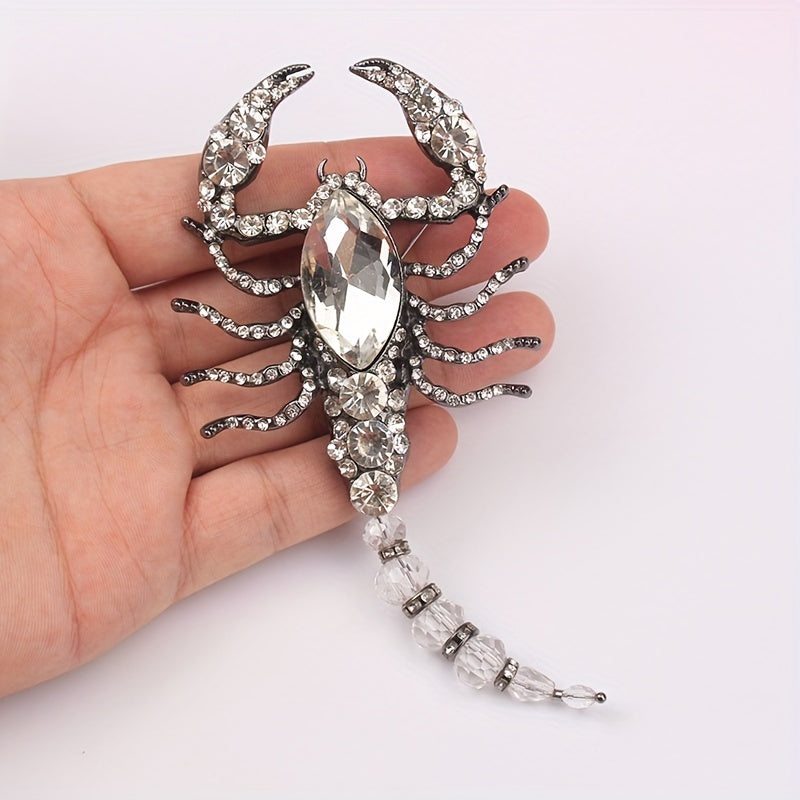 Retro Rhinestone Scorpion Brooch Pin for Women Stylish Jewelry Accessory