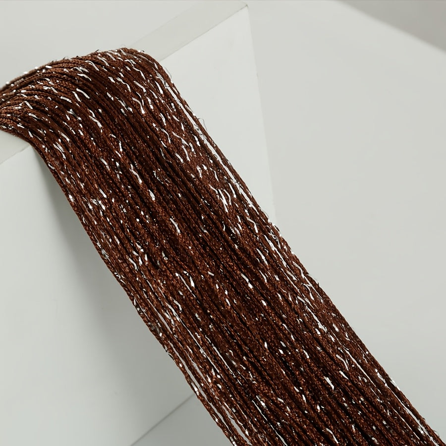 Orange and Yellow Beaded Curtain Polyester Sheer Door Hanging for Living Room Bedroom Wedding Entrance