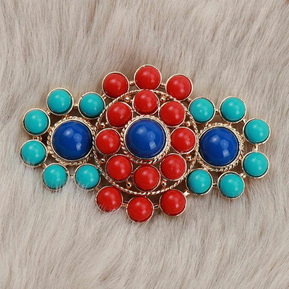 Ethnic Style Lotus Flower Brooch Irregular Shape Jewelry for Jackets Dresses Hats