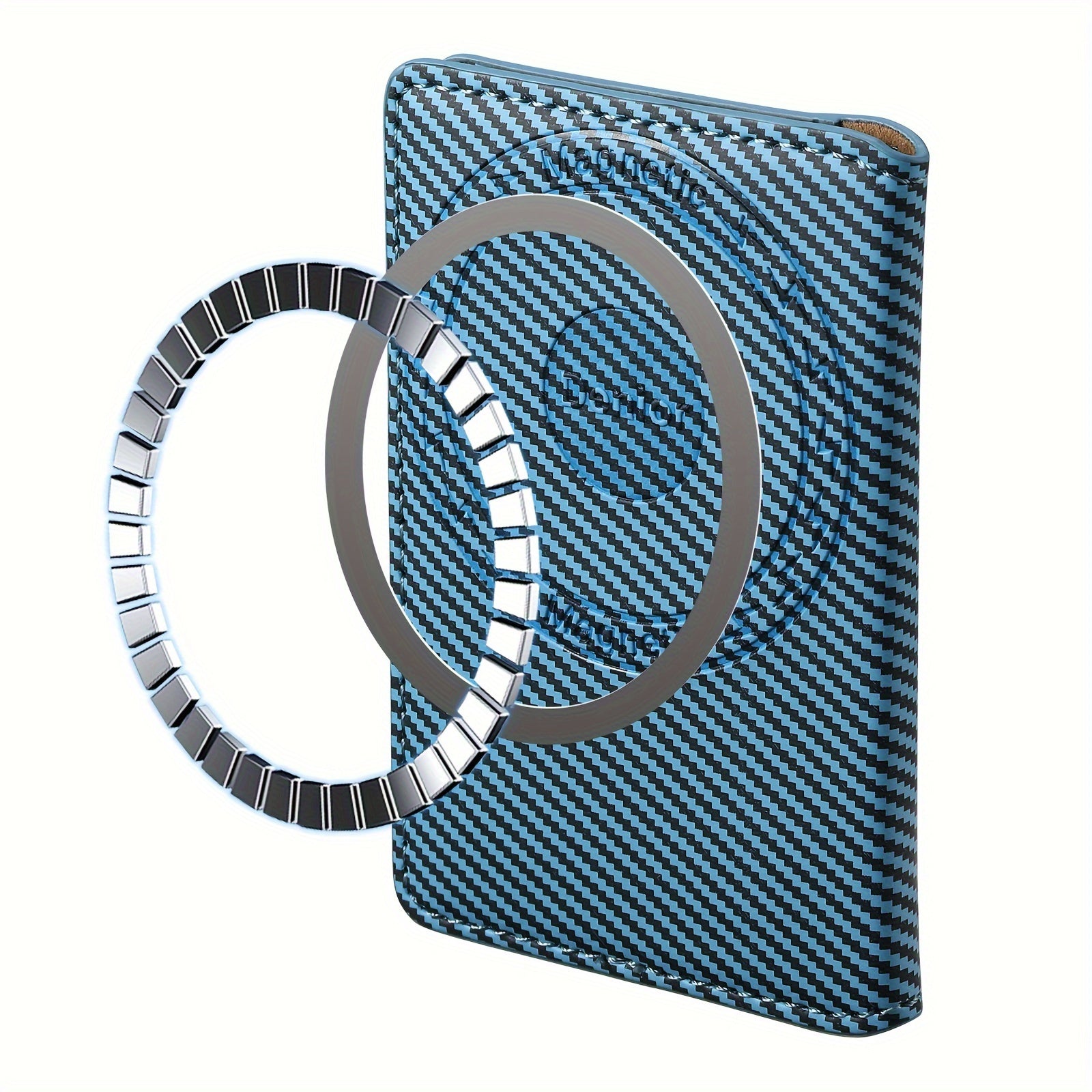 iPhone 12-16 uchun karbon tolali bi-fold hamyon qutisi, magnit yopilish va kredit karta joyi bilan