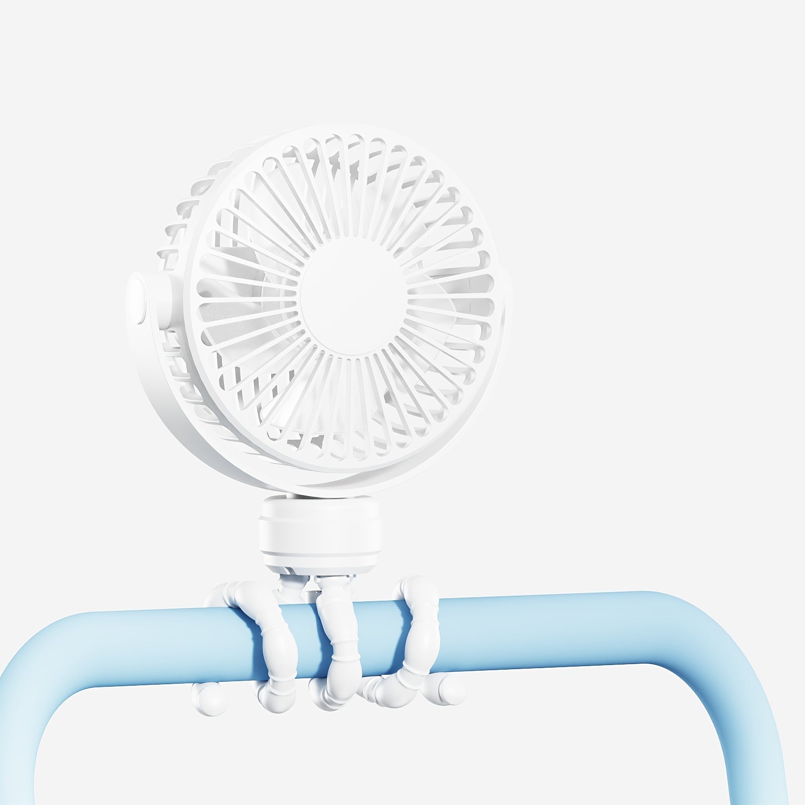 Portable Handheld Fan with Flexible Tripod Rechargeable 2000mAh Battery for Strollers Office Bedside Car Outdoor