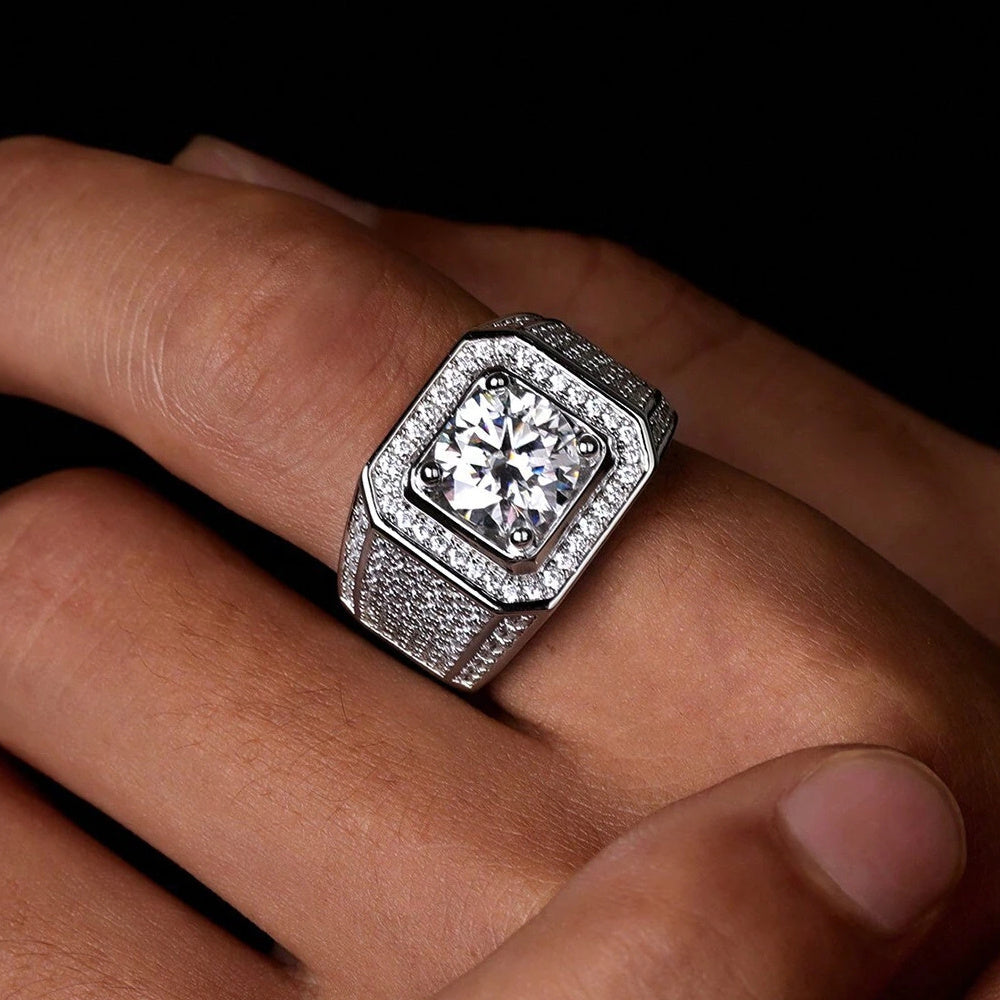 Moissanite Band Ring 1/2/5 Carat Silver Sterling Finger Jewelry for Daily Wear