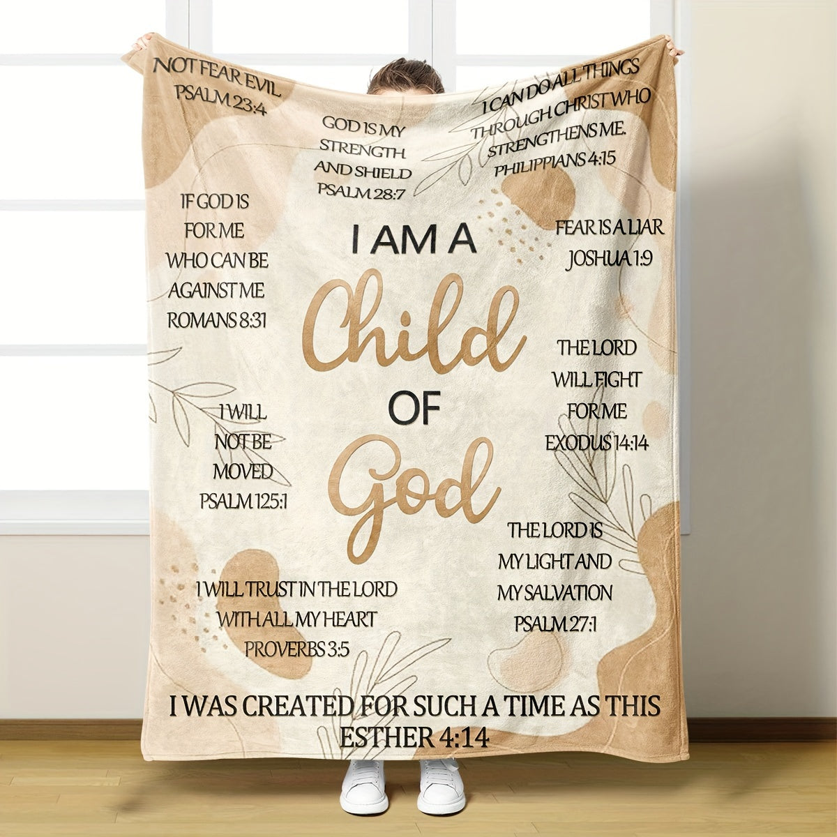 Christian Women Fleece Blanket with Bible Verse Cozy Double-Sided Gift