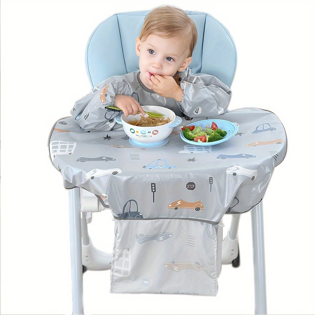 Baby Bibs Waterproof Stain and Odor Resistant with Sleeves for Ages 6-36 Months