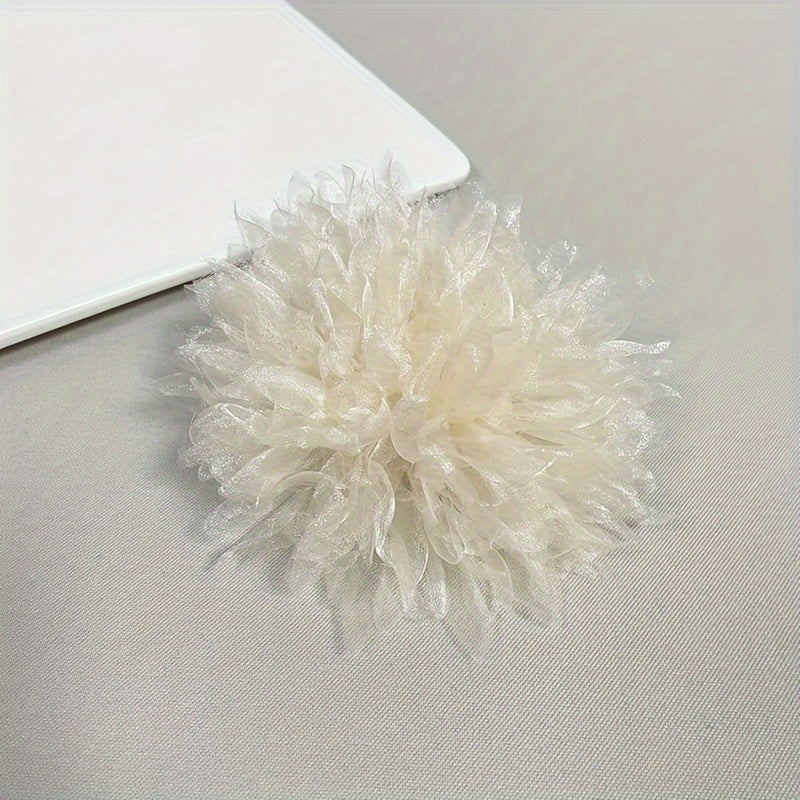 Одна большая ручная брошь-булавка для женщин, элегантная тканевая лацканная булавка с цветочным дизайном, стильный аксессуар для жакетов и платьев - включает 1 штуку