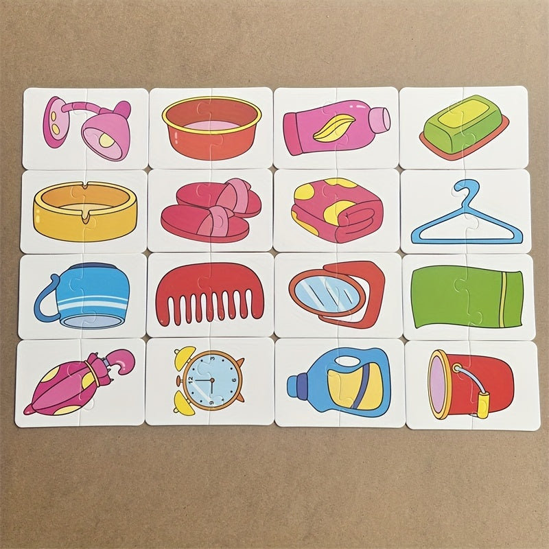 Образовательные развивающие игрушки-пазлы для малышей и детей раннего возраста, унисекс, 32 шт., бумага, 10x6.7 см