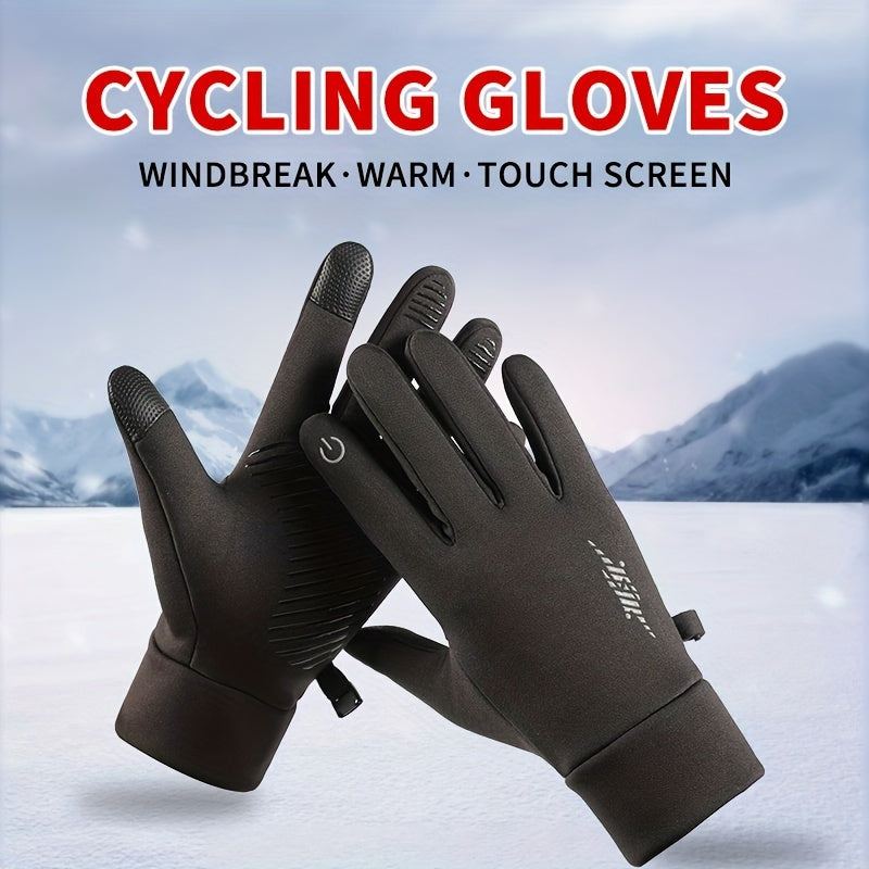 Winter Gloves for Men Women Black Warm Waterproof Windproof Touch Screen Non-slip Wear-resistant