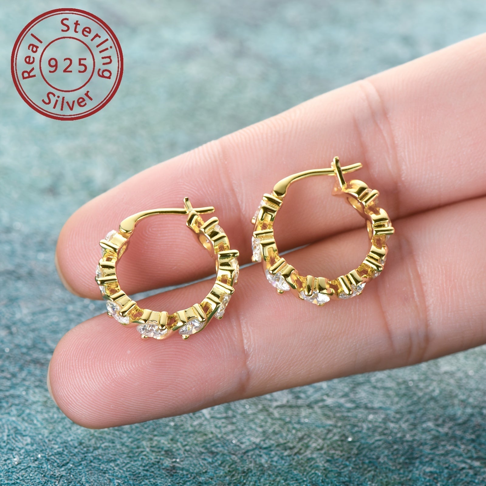 Sterling Silver Moissanite Earrings for Women 4mm Round 4.8ct Jewelry