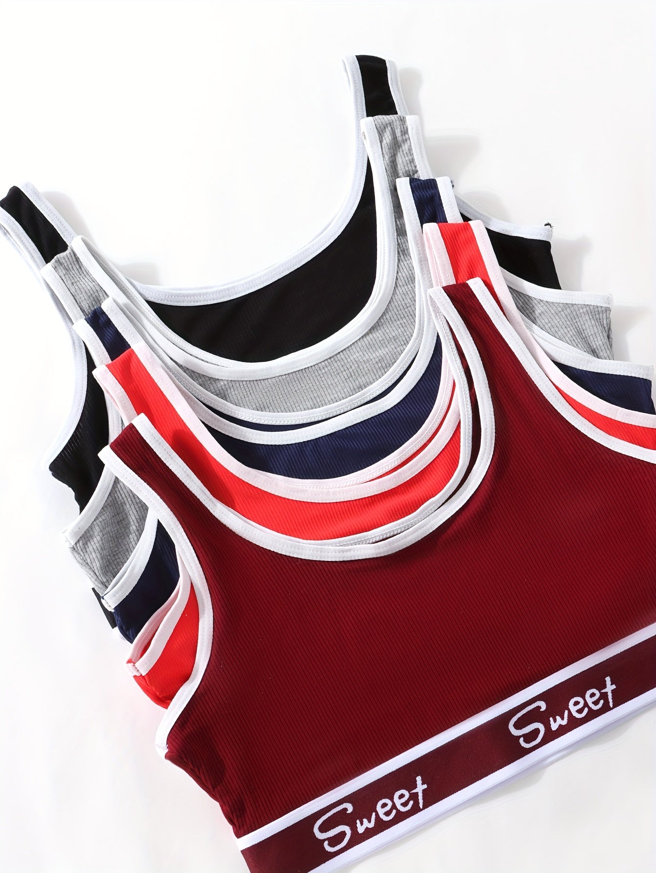 Set of 5 Breathable Back Support Push-Up Bras and Panties for Women