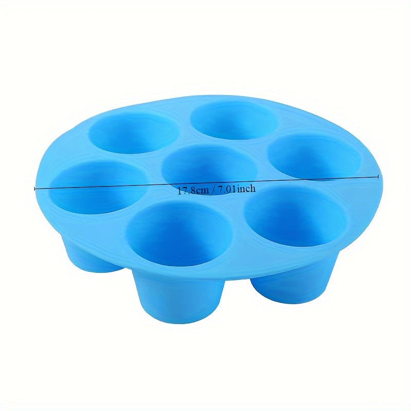 Molde para pastel de silicona antiadherente de 7 cavidades para freidora de aire, para mini pasteles, magdalenas, apto para alimentos