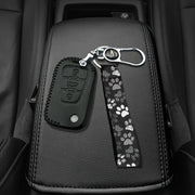 White Dog Paw Print Keychain Wrist Strap Polyester Durable Accessory