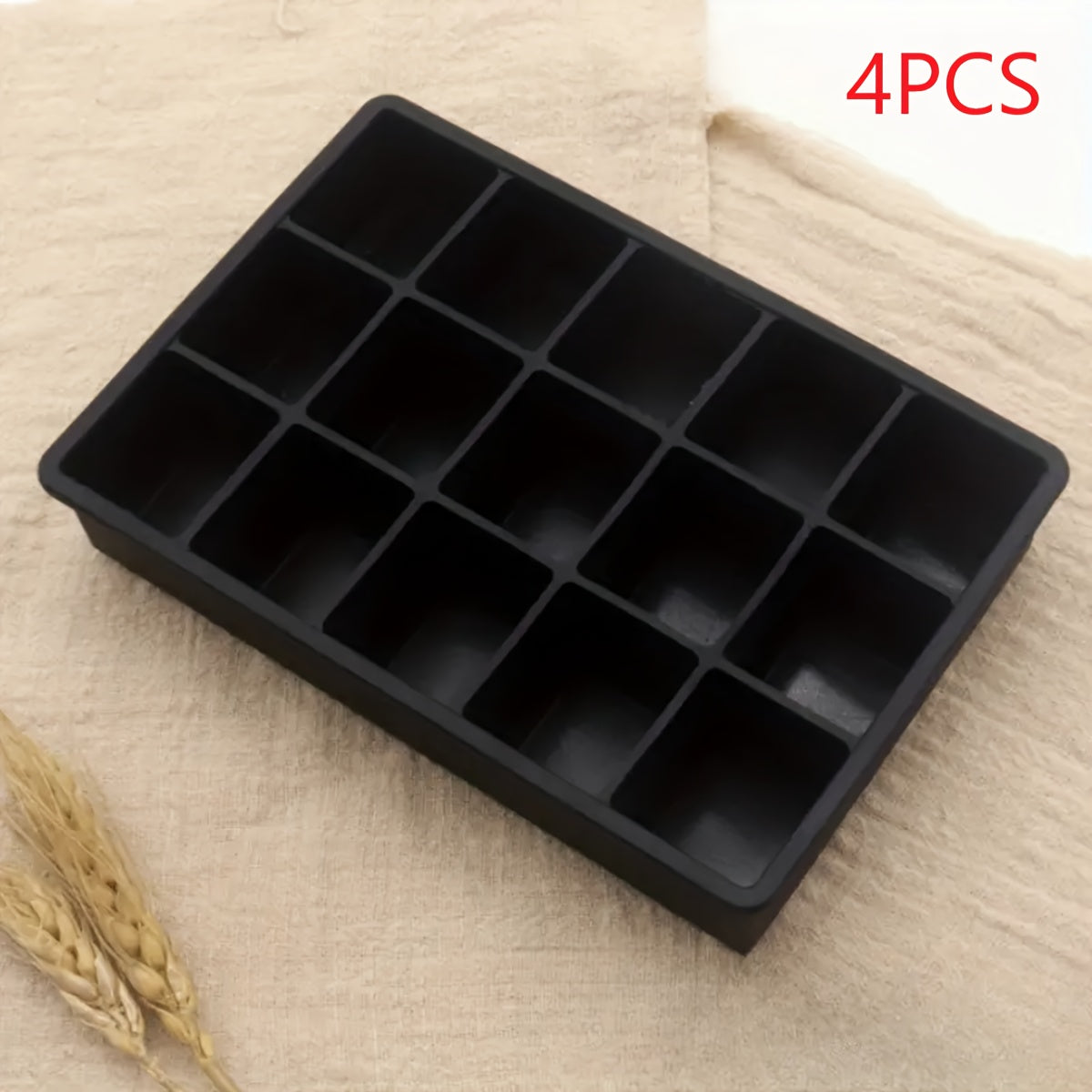 Silicone muz kubi shakli 1/2/4 dona kvadrat muz shakli ichimliklar, sharbatlar va sovuq ichimliklar uchun