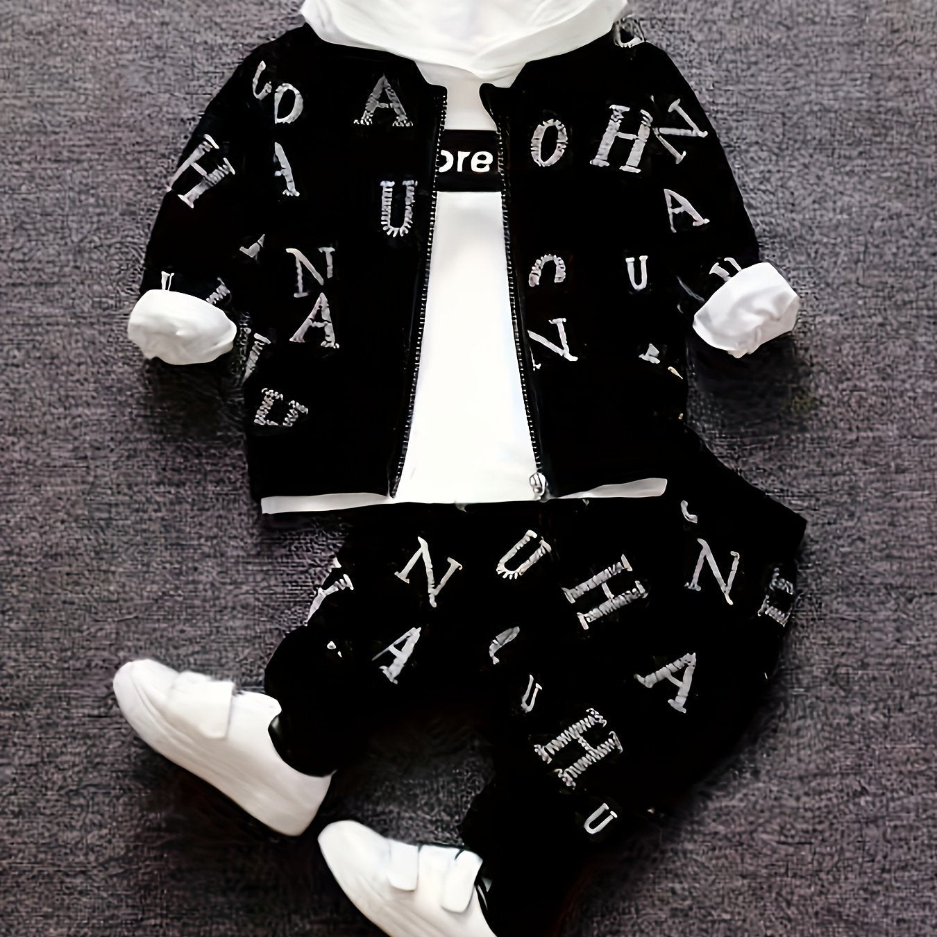 Boys 12 Months Plus Cotton Blend Outfit Set Hoodie Jacket Pants Spring Fall Casual