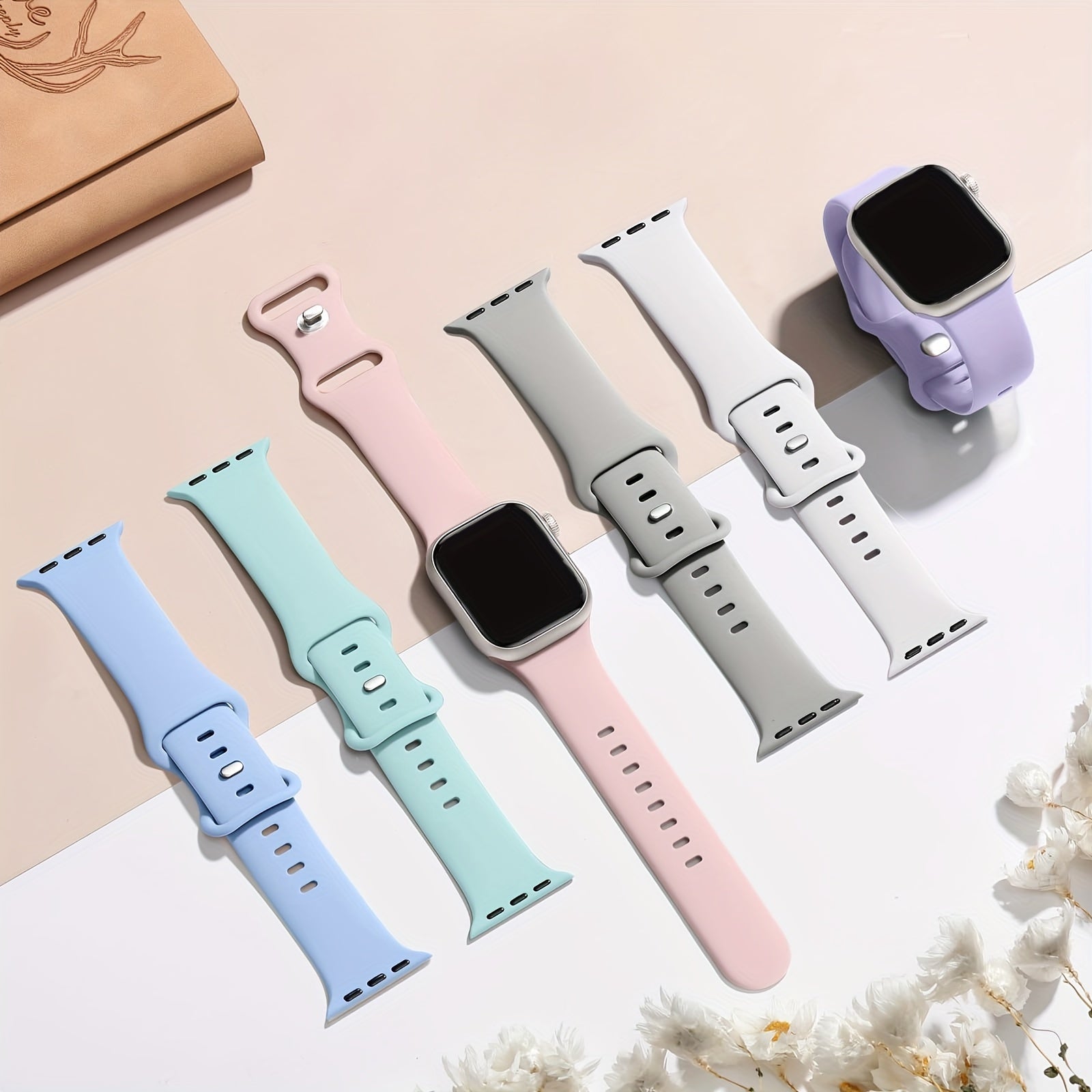 Silicone Waterproof Sweatproof Watch Band for Iwatch Series 9-1 38mm-49mm Butterfly Clasp Skin-Friendly