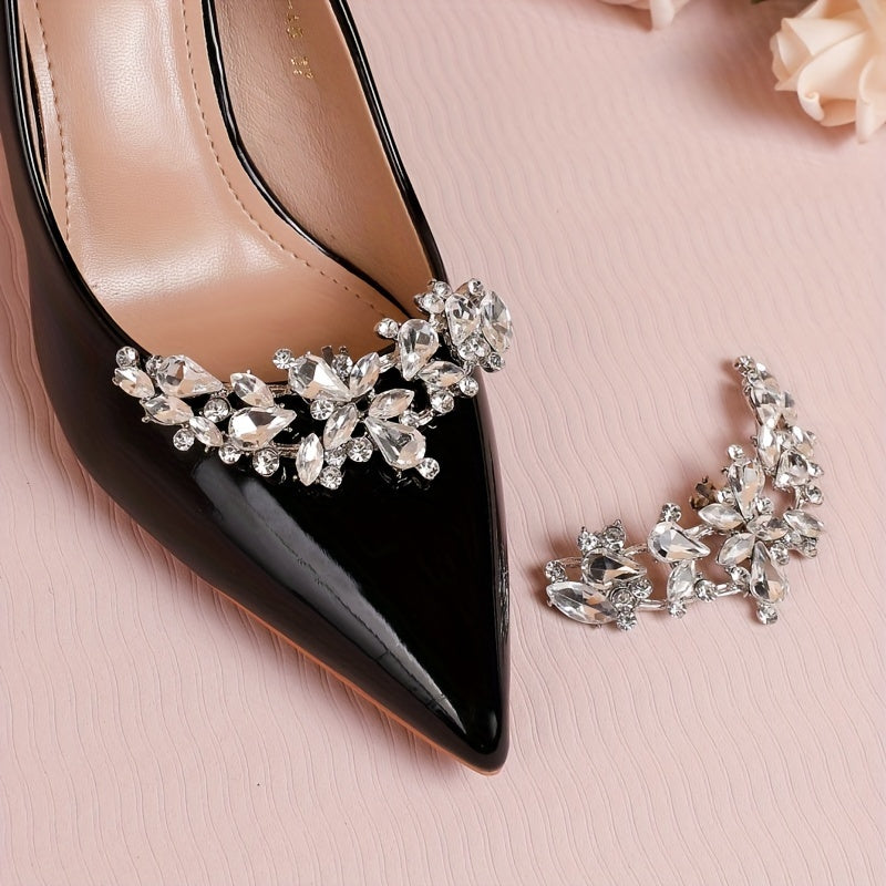 Women's Golden Diamond-Studded Shoe Clips for Shoes Bags and Pockets