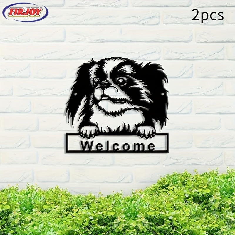 FIRJOY - Bo'sh it dizayni bilan noyob xush kelibsiz eshik belgisini osma, mehmonlarni kutib olish uchun mukammal