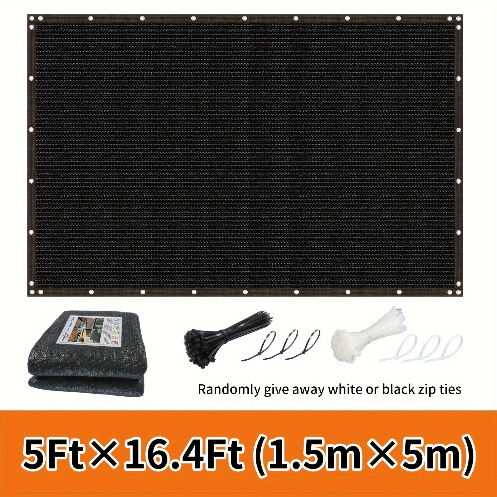Outdoor Privacy Screen Fence Windproof Sun Protection Decorative Wall Mounted Barrier Black or White Ties Included